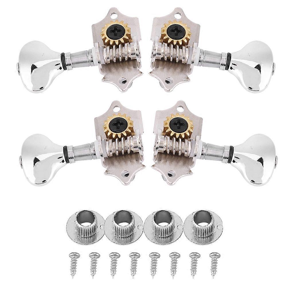 Musical Instrument Tuning Pegs Machine Heads Parts for Ukelele 4 Strings Hawaii Guitar(Silver)