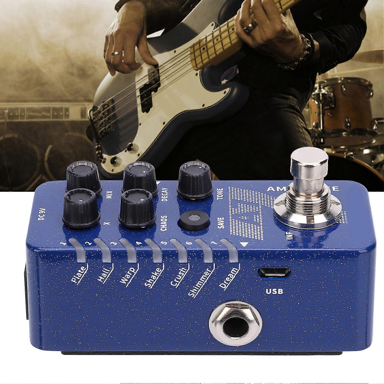 Reverb Effect Pedal Digital 7 Modes Ambiance Guitar A7 Buffer