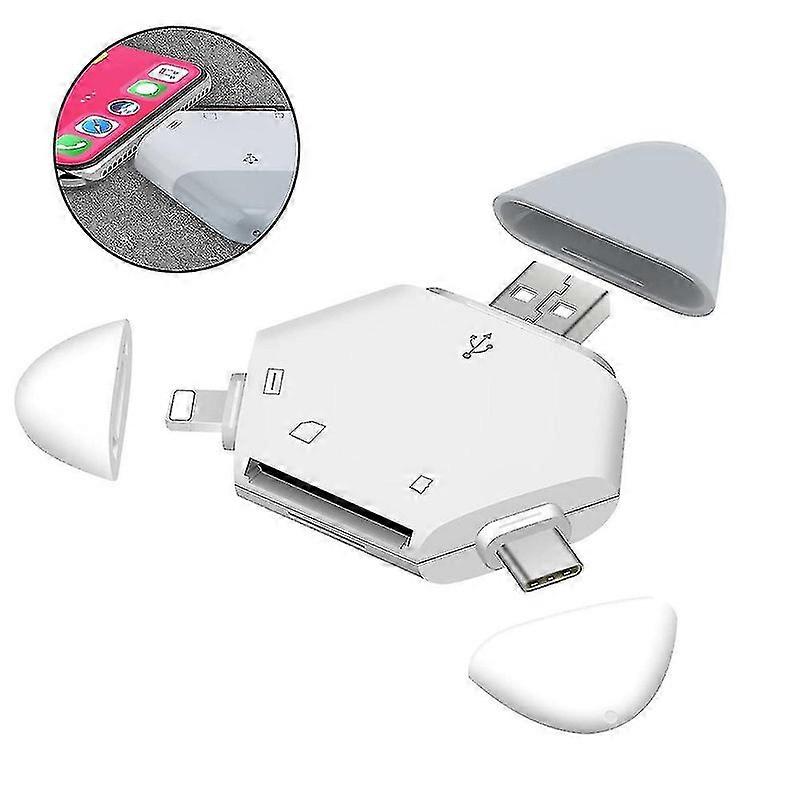 1 Pcs Sd Card Reader 5 In 1 Otg Card Reader Portable Memory Card Reader Sd/tf Card Adapter Compatible Wit
