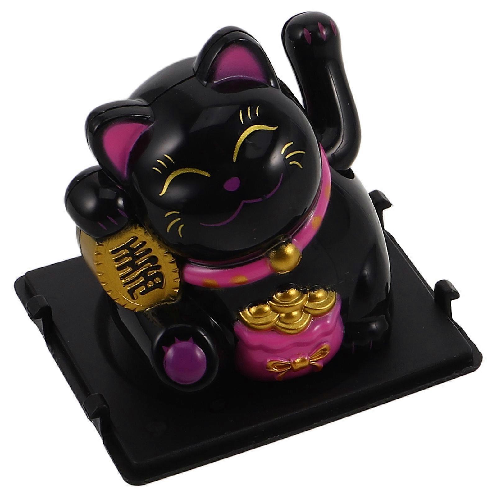 Lucky Cat Statue for Car Accessories Cute Waving Arm Figurine