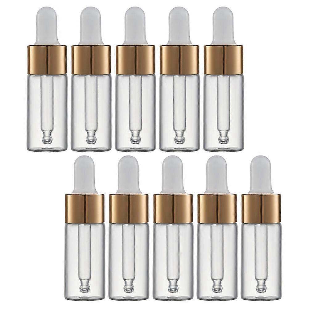 Essential Oil Bottle Clear Glass Dropper Bottles for Storage Use 10Pcs