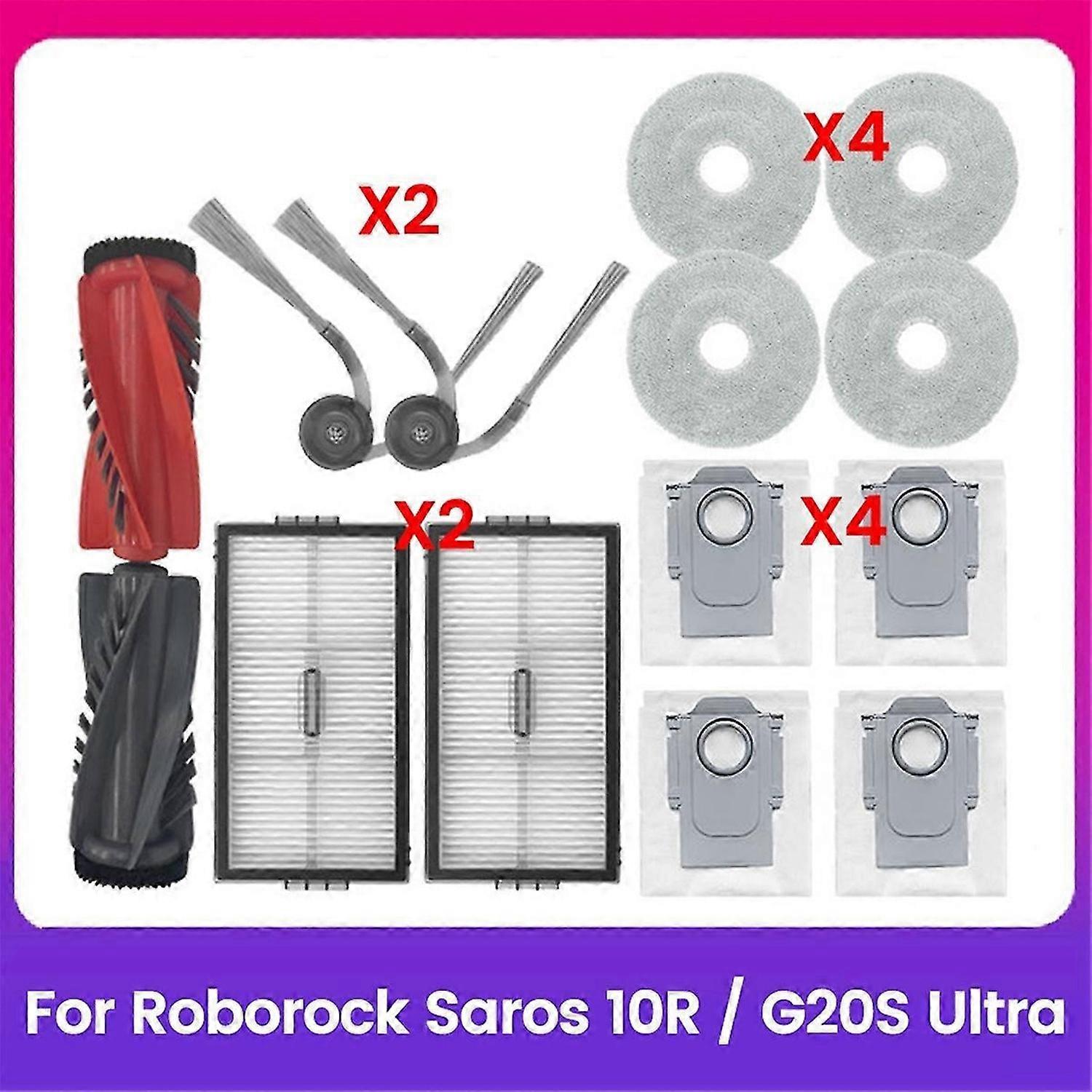 13PCS for Roborock Saros 10R / G20S Ultra Vacuum Parts Main Brush