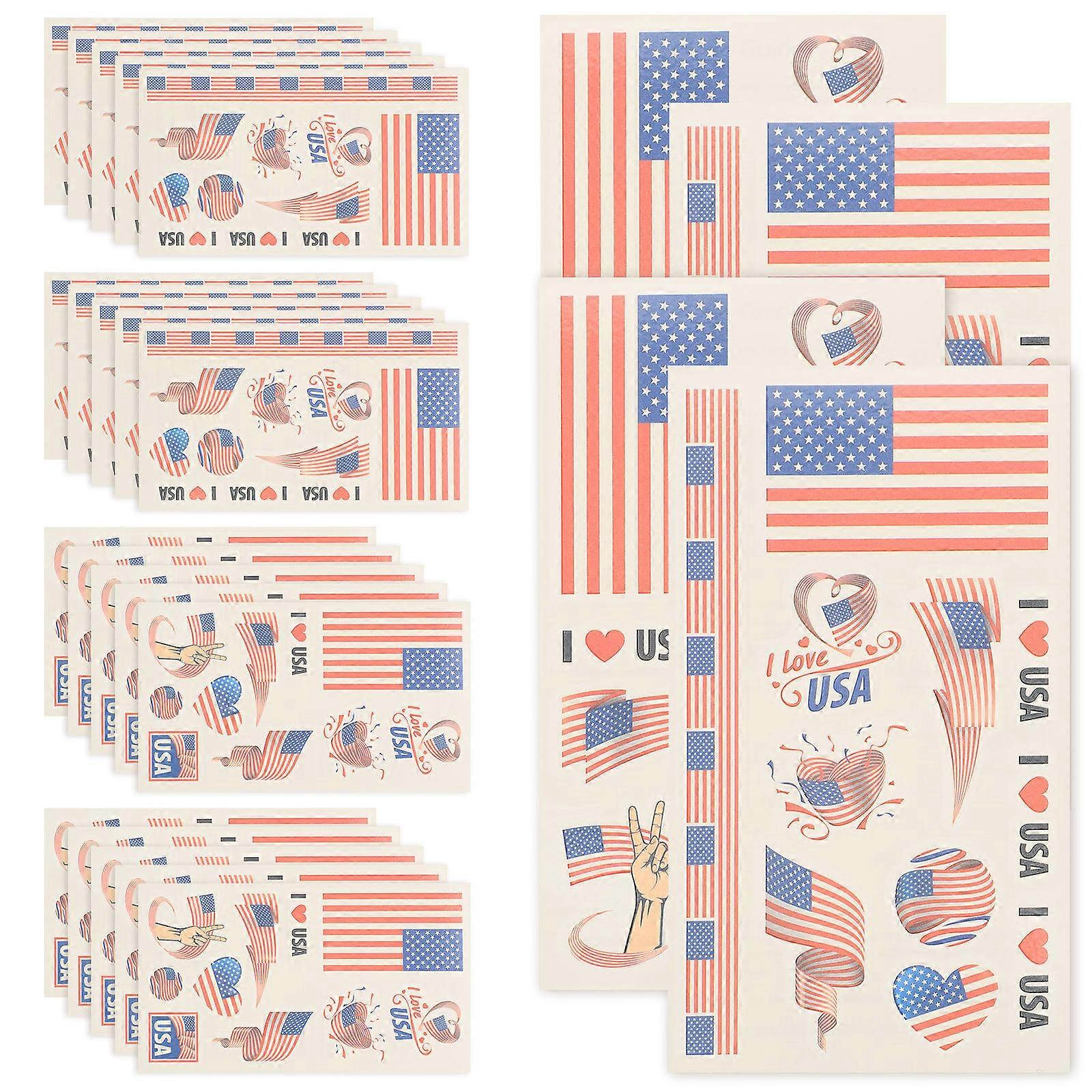 Flag Decals Football Flag Sticker for Decor 24Pcs Paper Material