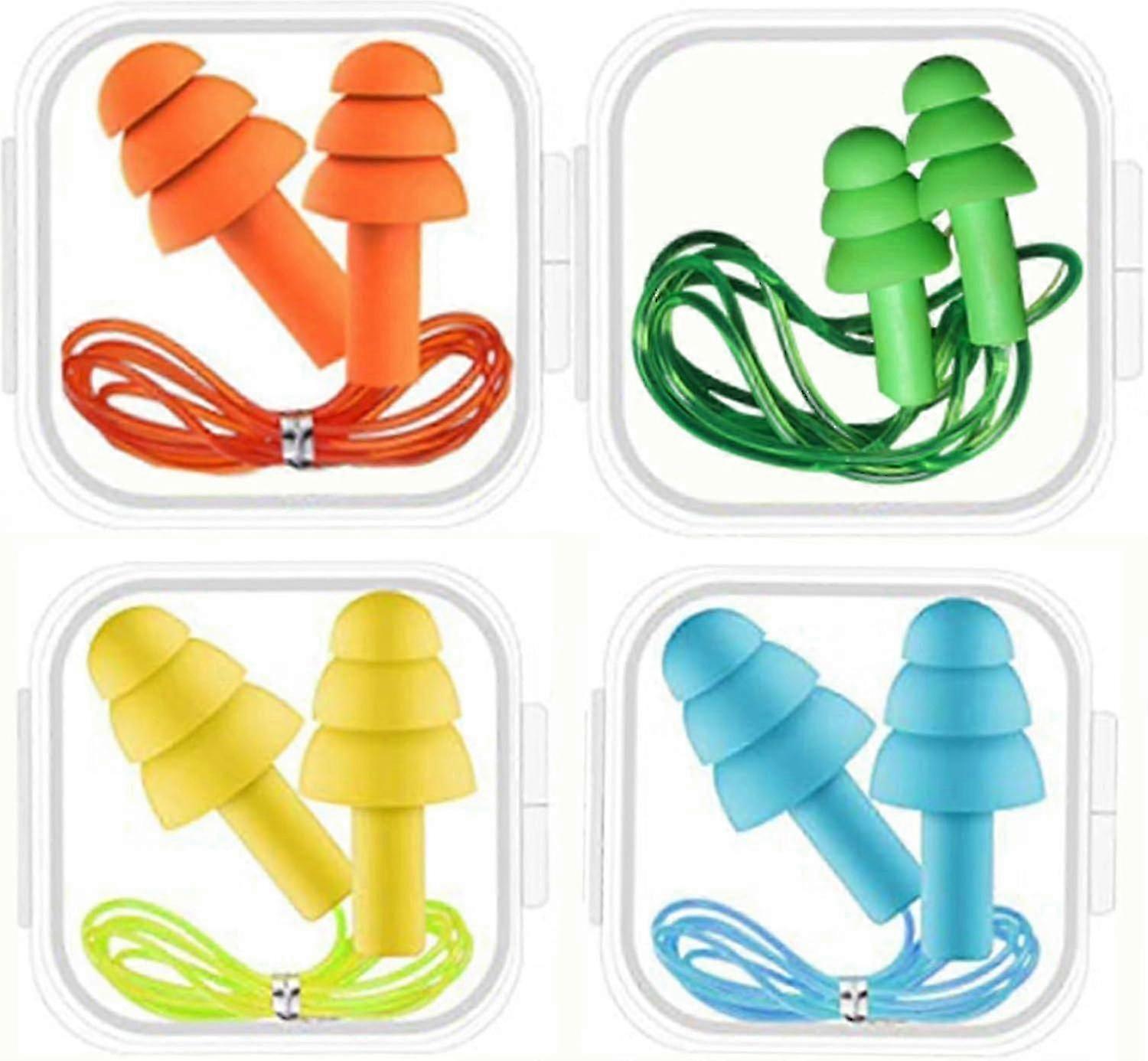 Reusable Silicone Earplugs with Cord for Swimming, Sleep, and Noise Cancelling