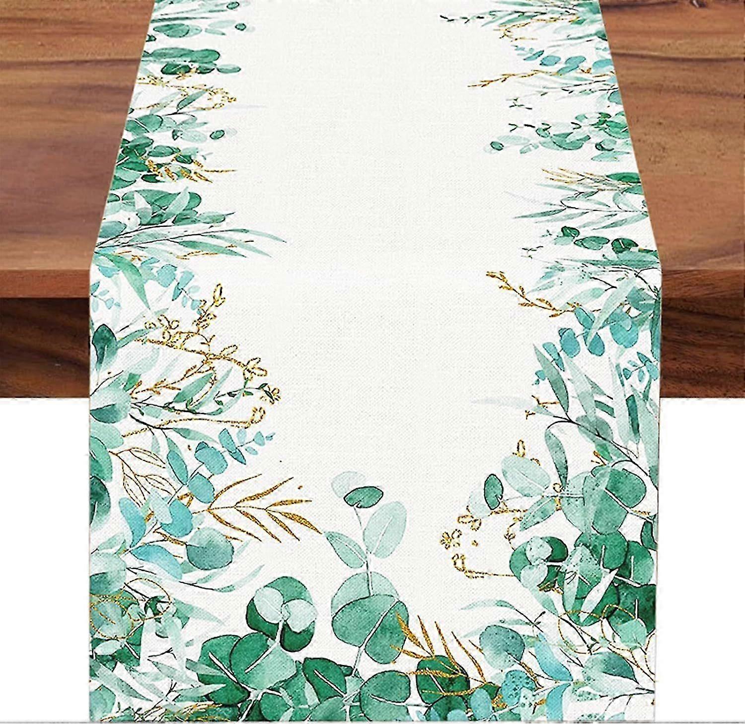 Eucalyptus Leaves Spring Table Runner Seasonal Summer Holiday Kitchen Dining