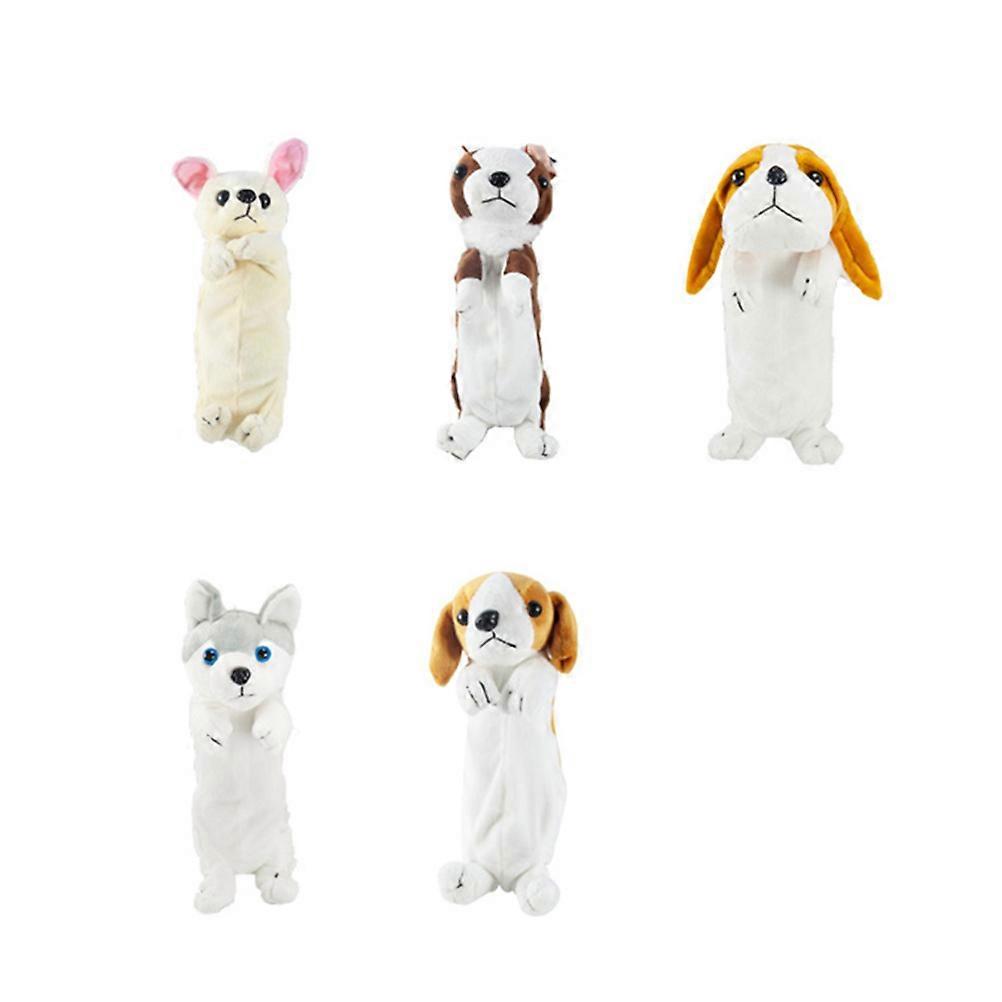 Stationery Pouch Plush Dog Pencil Case for Storage Use
