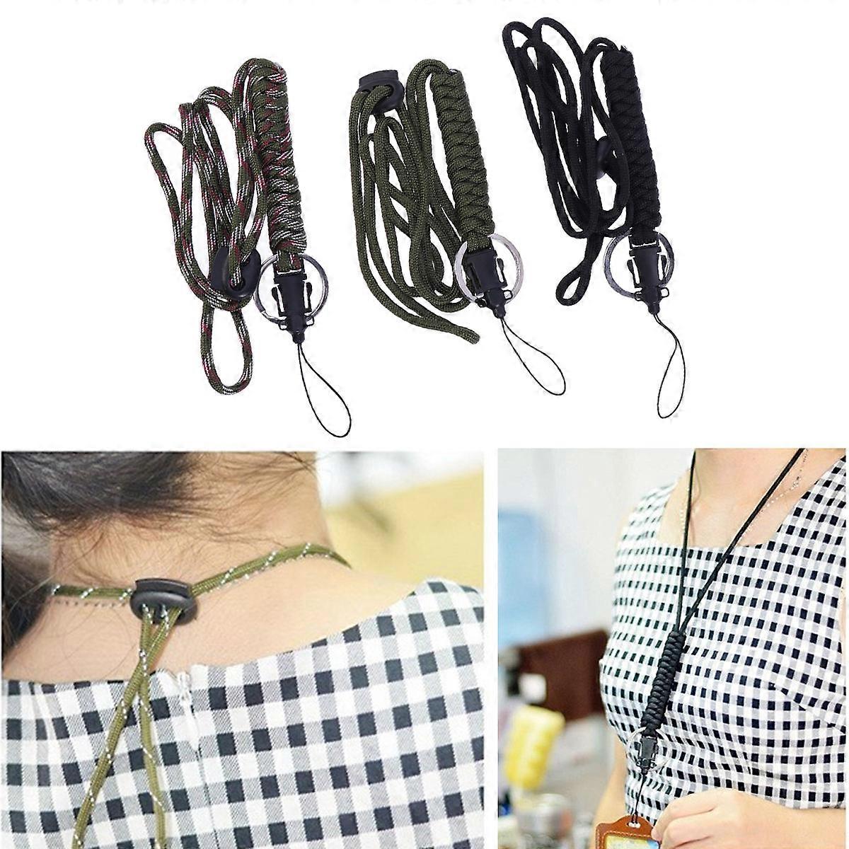 Parachute Rope Waterproof Case Holder with Hook 3Pcs Lanyard