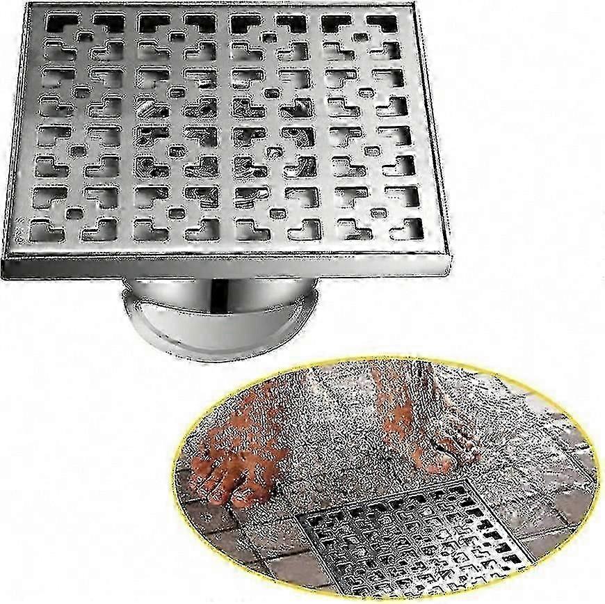 استنزاف أرضي للاستخدام في الهواء الطلق 20 × 20 سم مع سيفون ومصفاة شعر