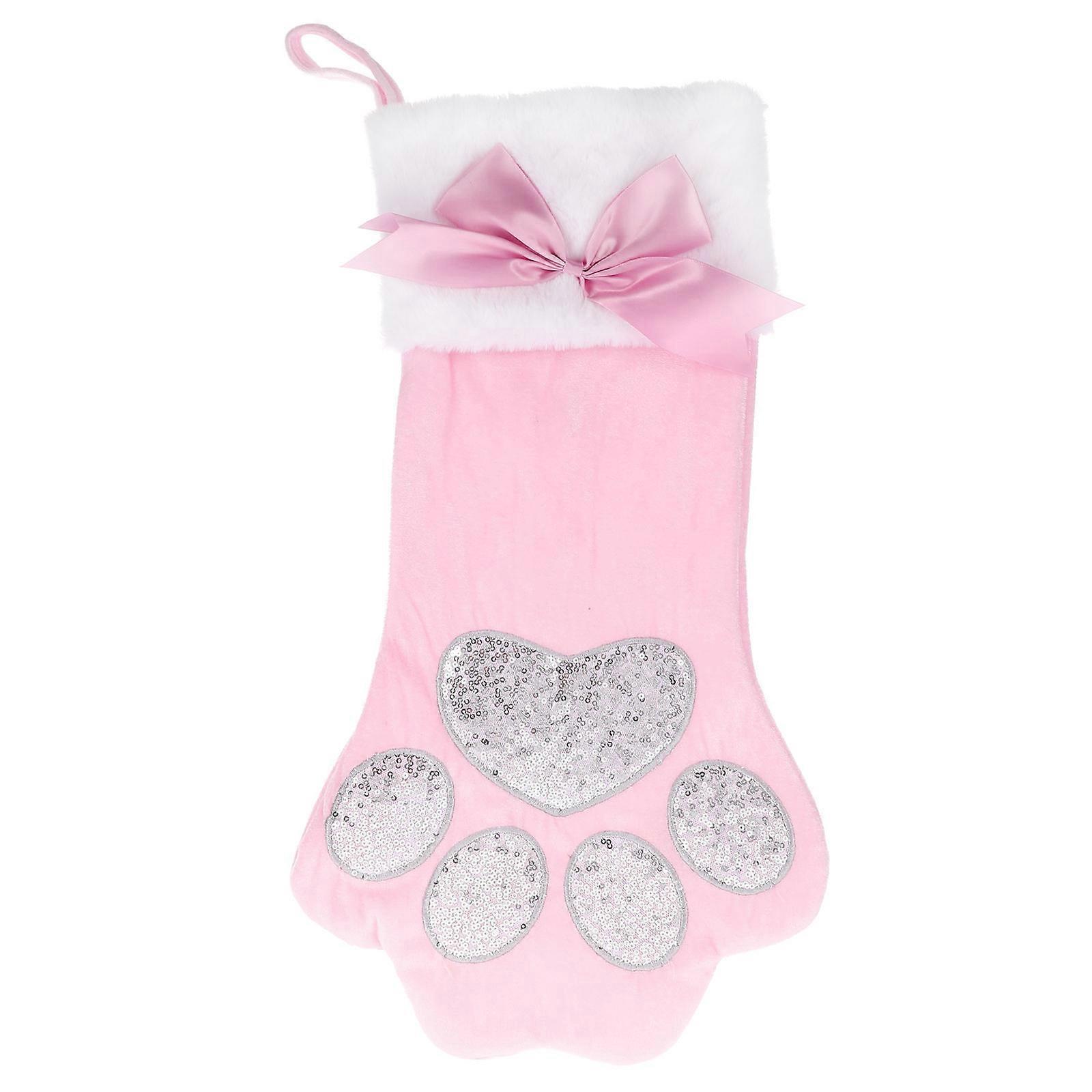 Christmas Stocking Decorative Cat Claw Sock for Storage Use