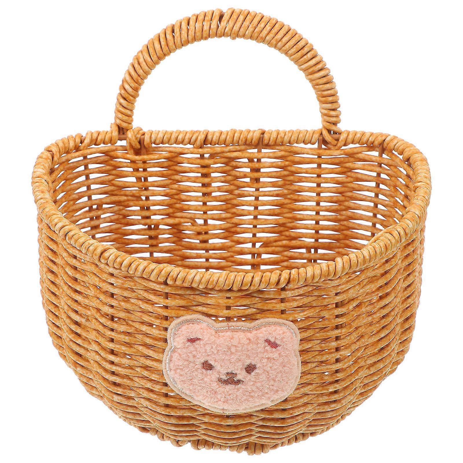 Woven Basket Wall Hanging Garlic Storage Basket for Kitchen 2Pcs