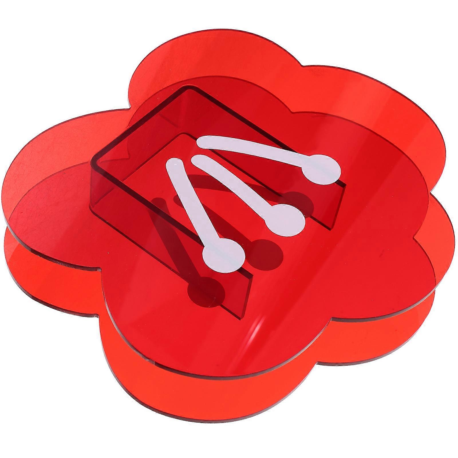 Red Acrylic Flower Container Decorative Floral Vase for 5Pcs Display