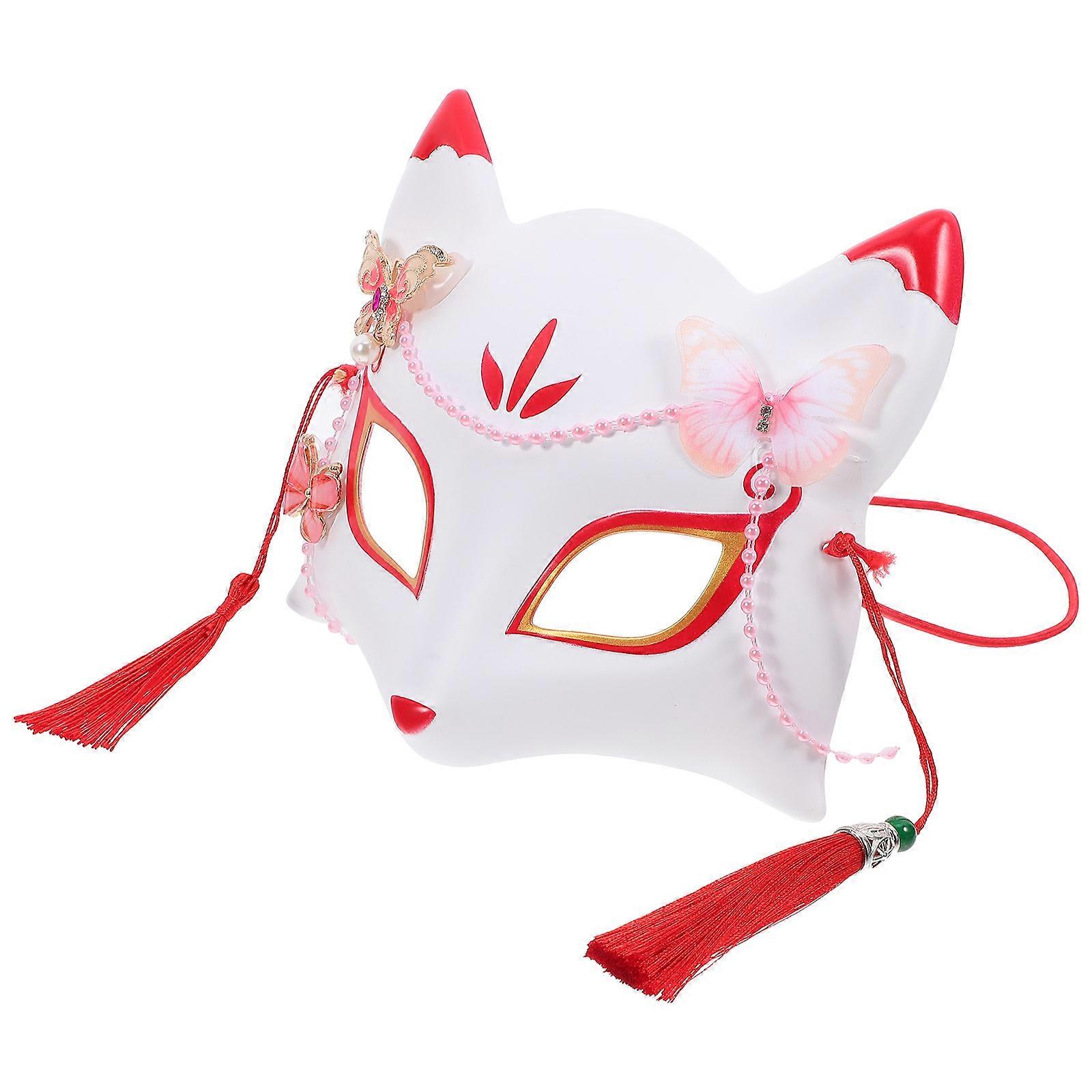 Vintage Fox Face Shape Mask Face Decoration For Carnival And Dancing Party In Comfortable ABS Material 2Pcs