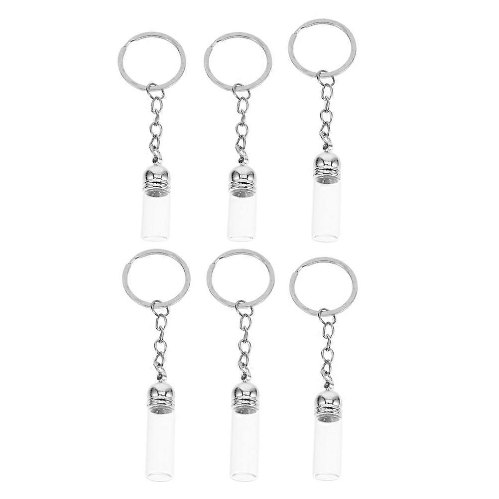 Small Perfume Bottles Empty Glass Bottle Keychain for Hanging 18Pcs