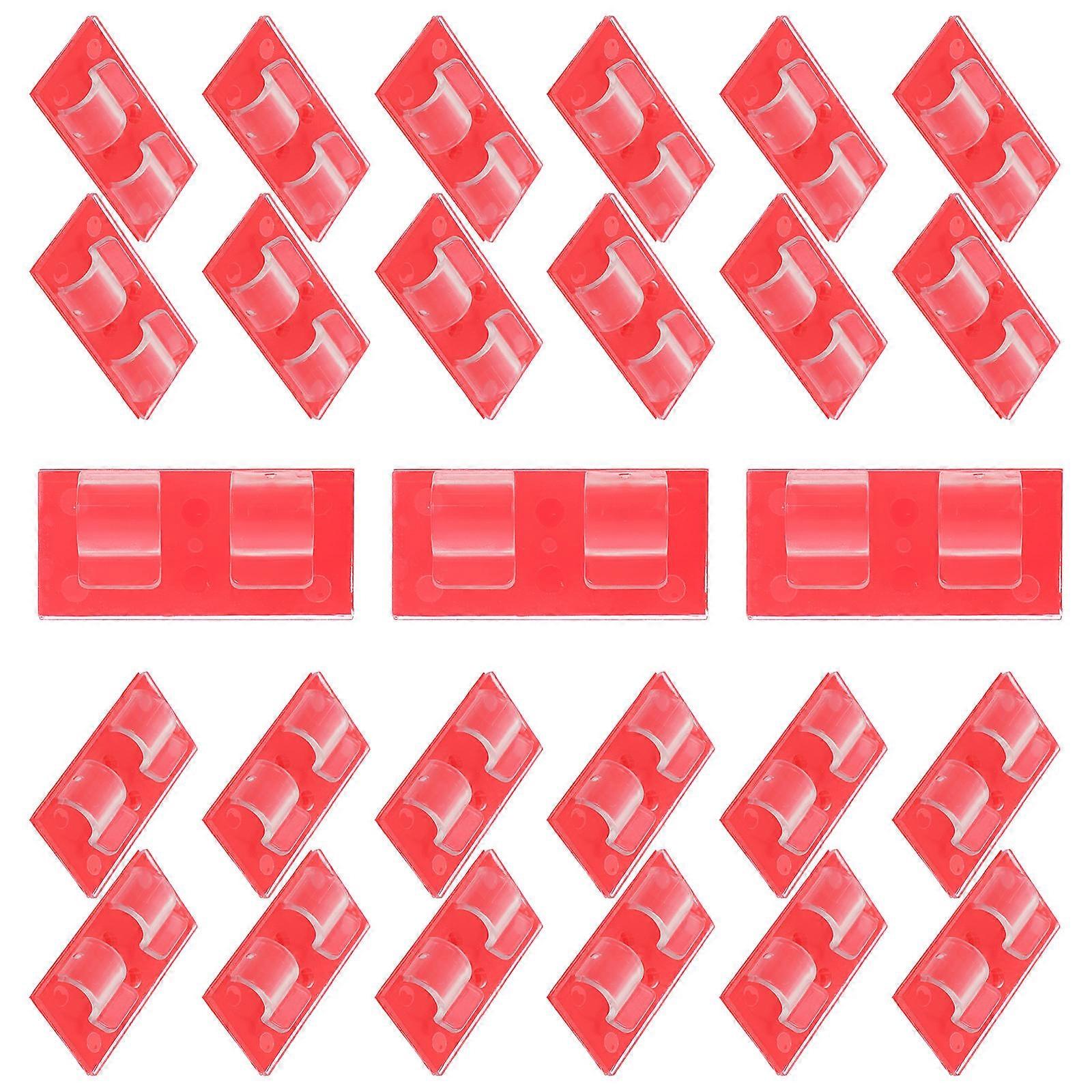 Adhesive Cable Organizers For USB Cables 125 Pcs Watermelon Red Rectangular Cable Protection Solution