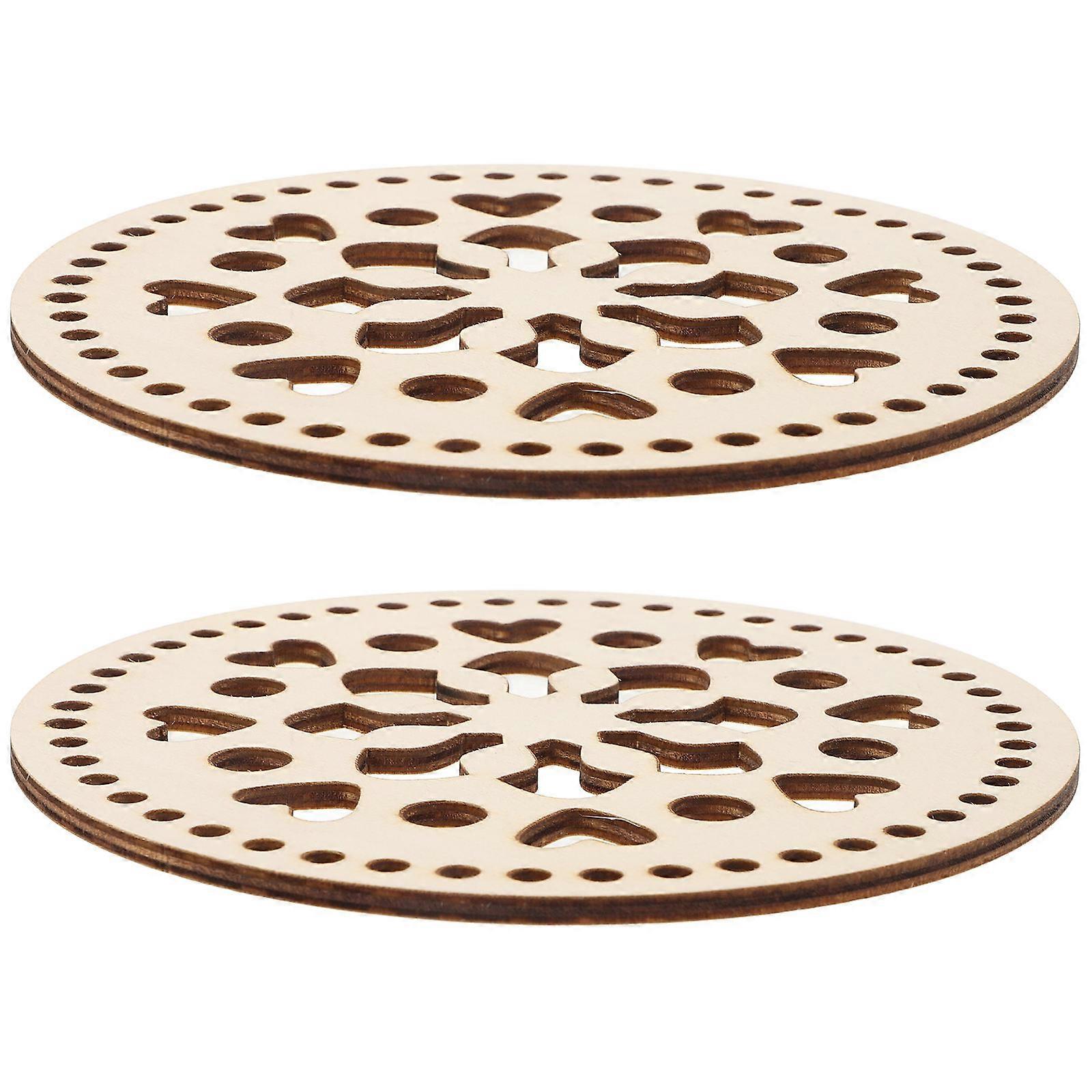 Crochet Bag Bottom Base 6 Pcs Hollow Design Suitable For Craft Time Sturdy Wood Material Perfect For Handbag