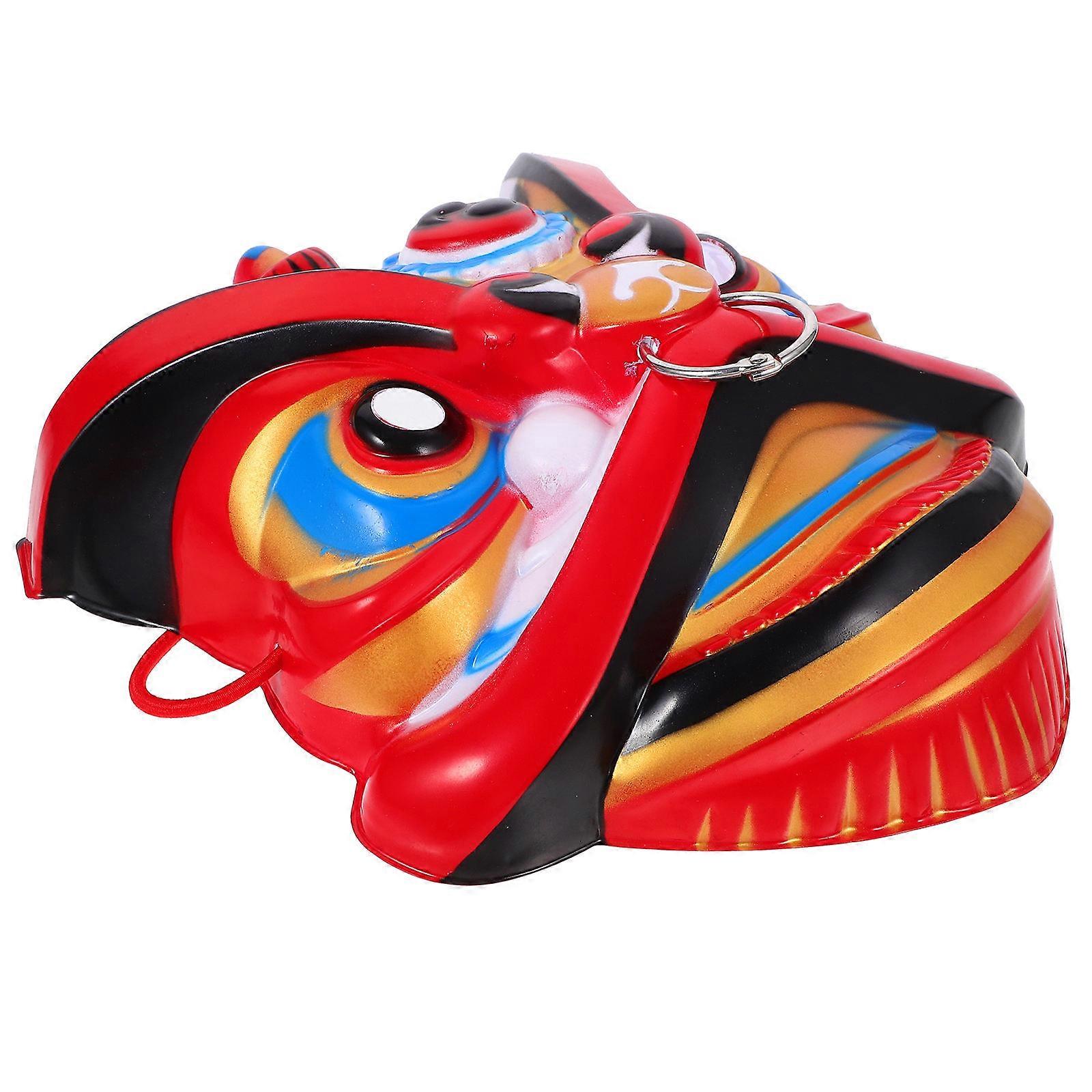 Multi-Function Lion Mask Red Plastic Mask for Cosplay 4Pcs Pack