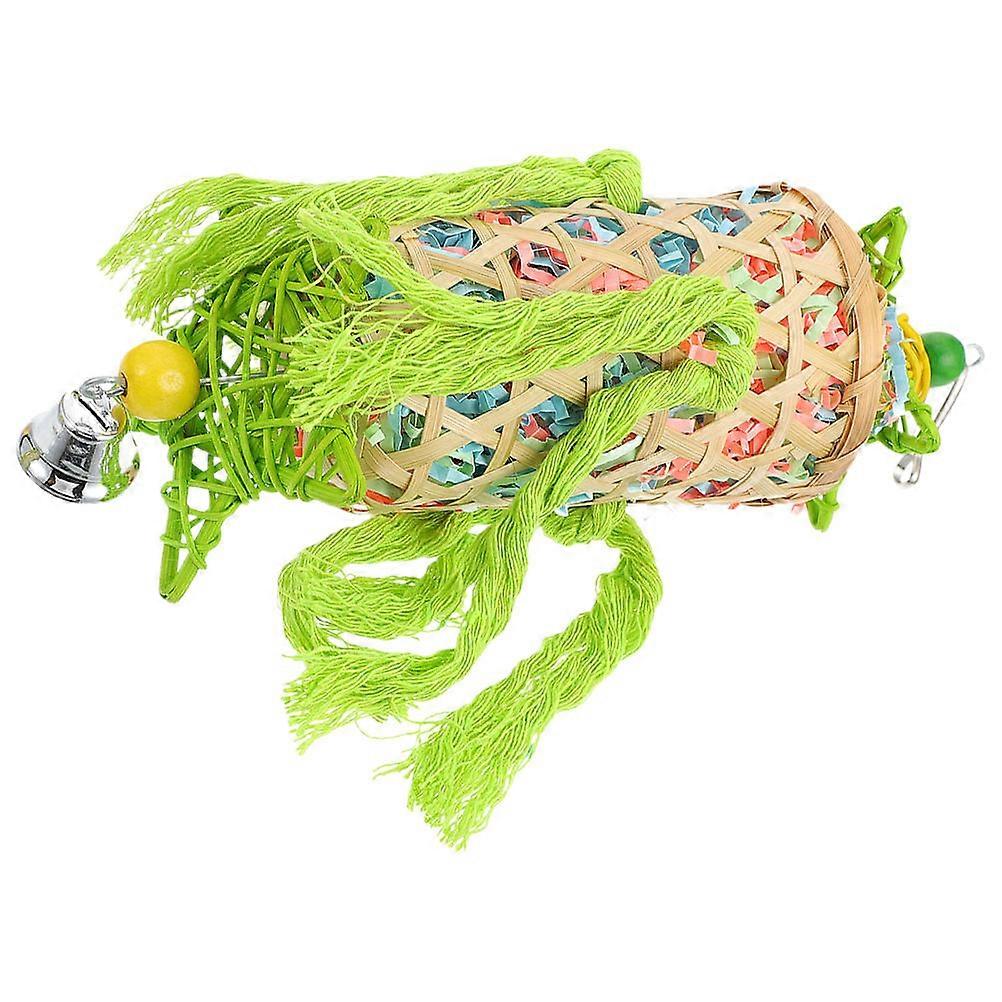 Bird Cage Biting Toy Wood Parrot Chewable Hanging Toy 3Pcs Foraging