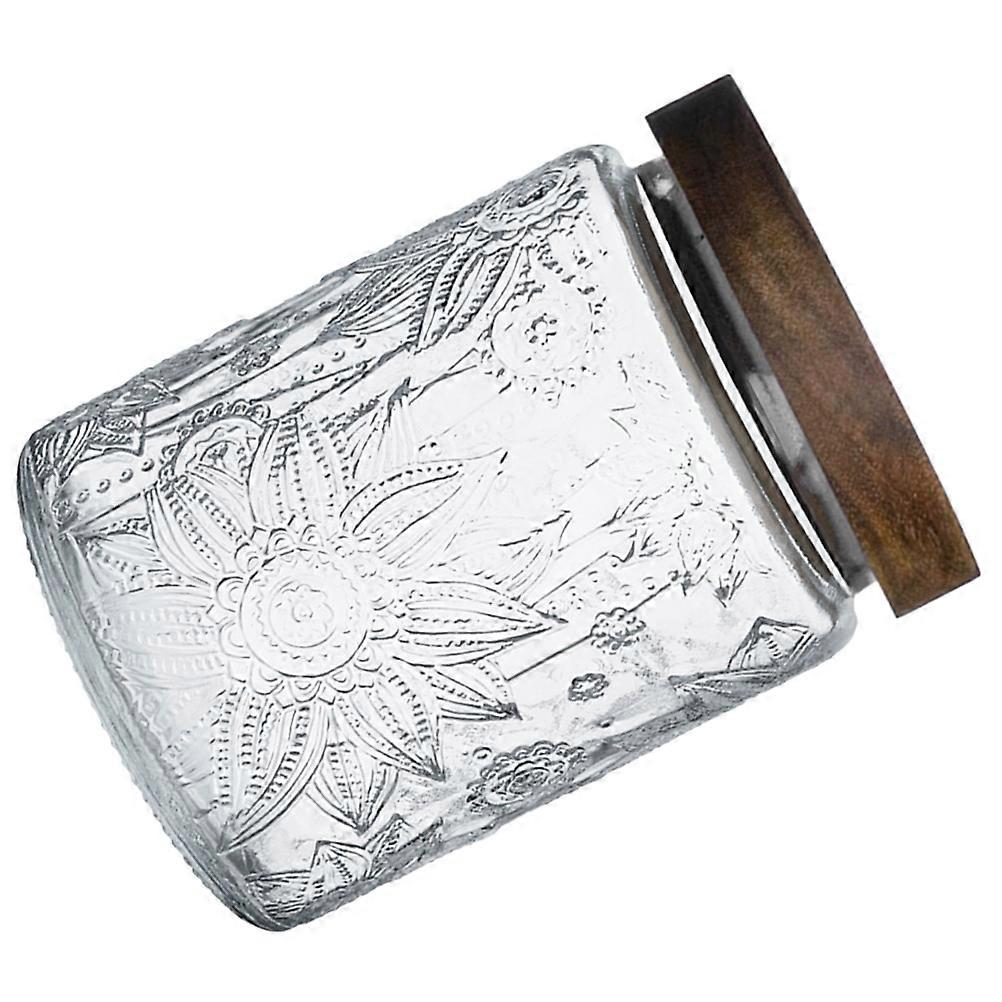 Glass Storage Jar Set For Kitchen And Restaurant Use In Transparent Color With Retro Japanese Style For Preserving Dry Food 2Pcs