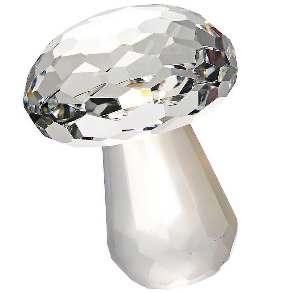 Crystal Mushroom Statue Decoration for Desktop Use 5Pcs Transparent Figurine