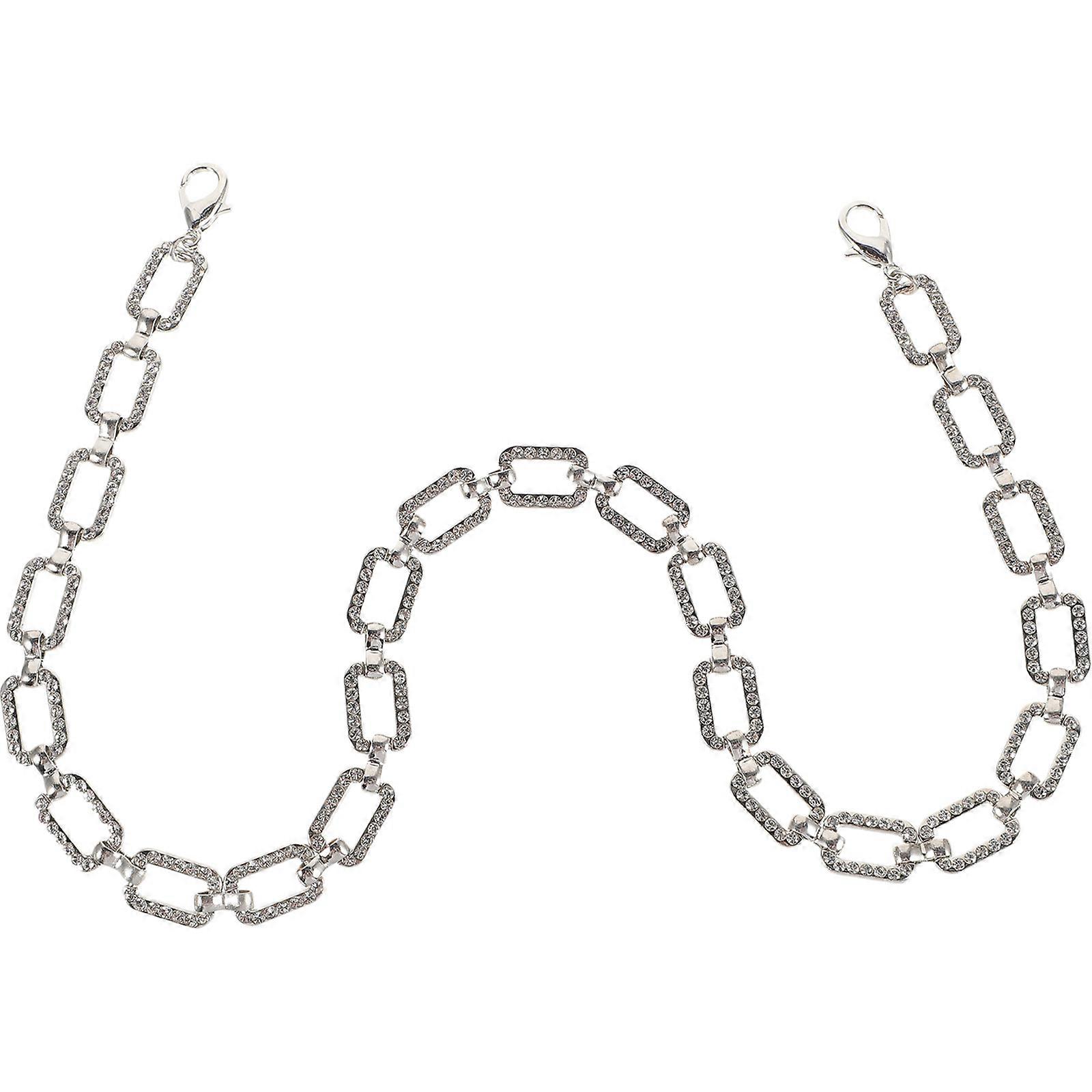 Rhinestone Bag Chain Strap for Handbag DIY Replacement 6Pcs Silver