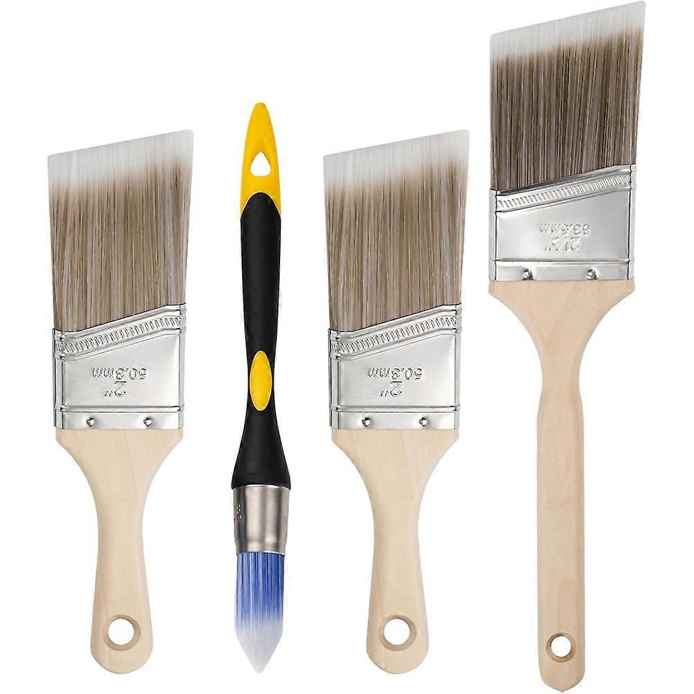 -Paint Brush Set, 4 Pack Angle Brushes Trim
-Paint Brush Set