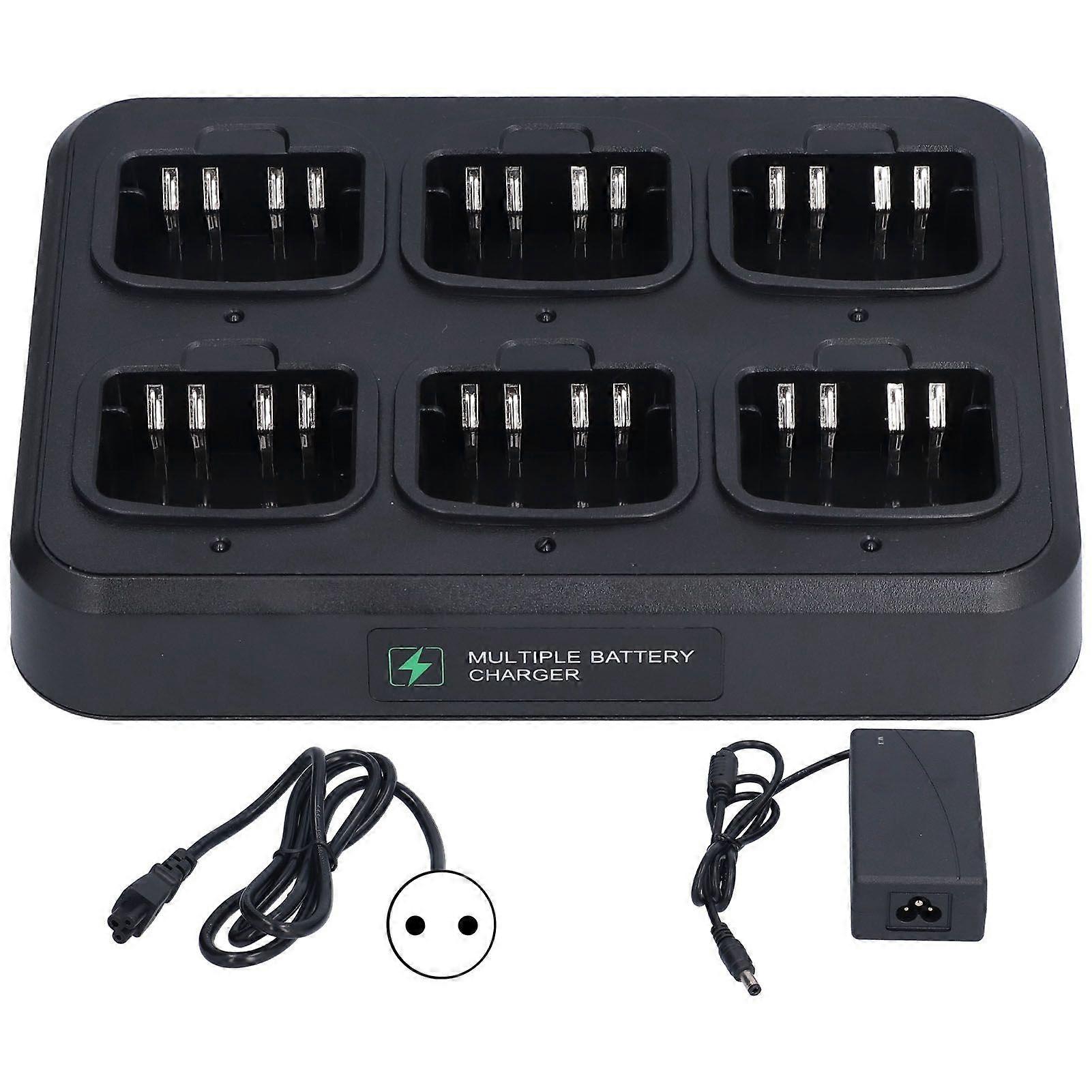 Walkie Talkie Charger ABS Walkie Talkie Charger 6Unit Charging Dock for WPLN4226A XIR P8268 and DP Series 2Way RadioEU Plug