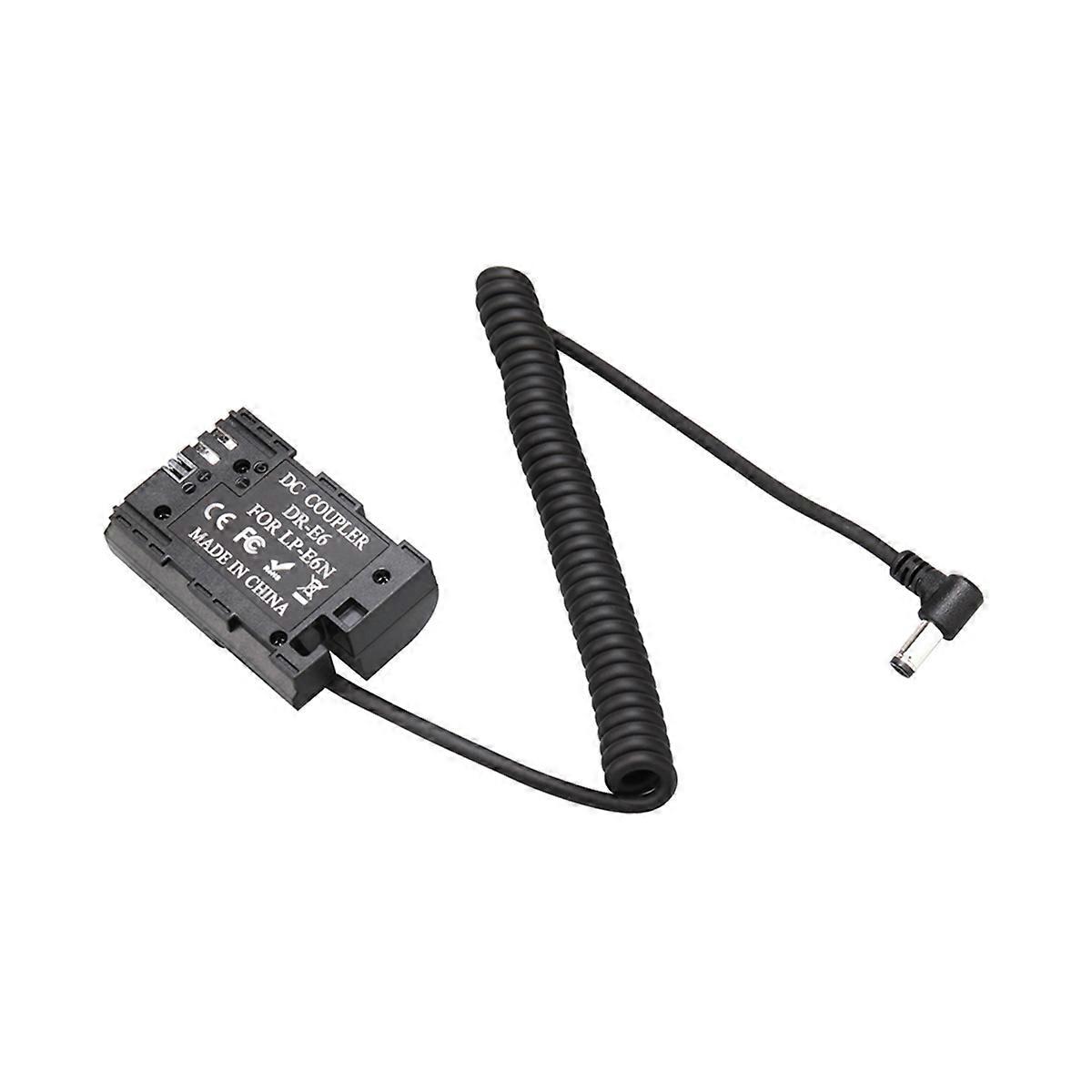 D-TAP to LP-E6NH Dummy Battery LP-E6NH Coiled Power Cable for 