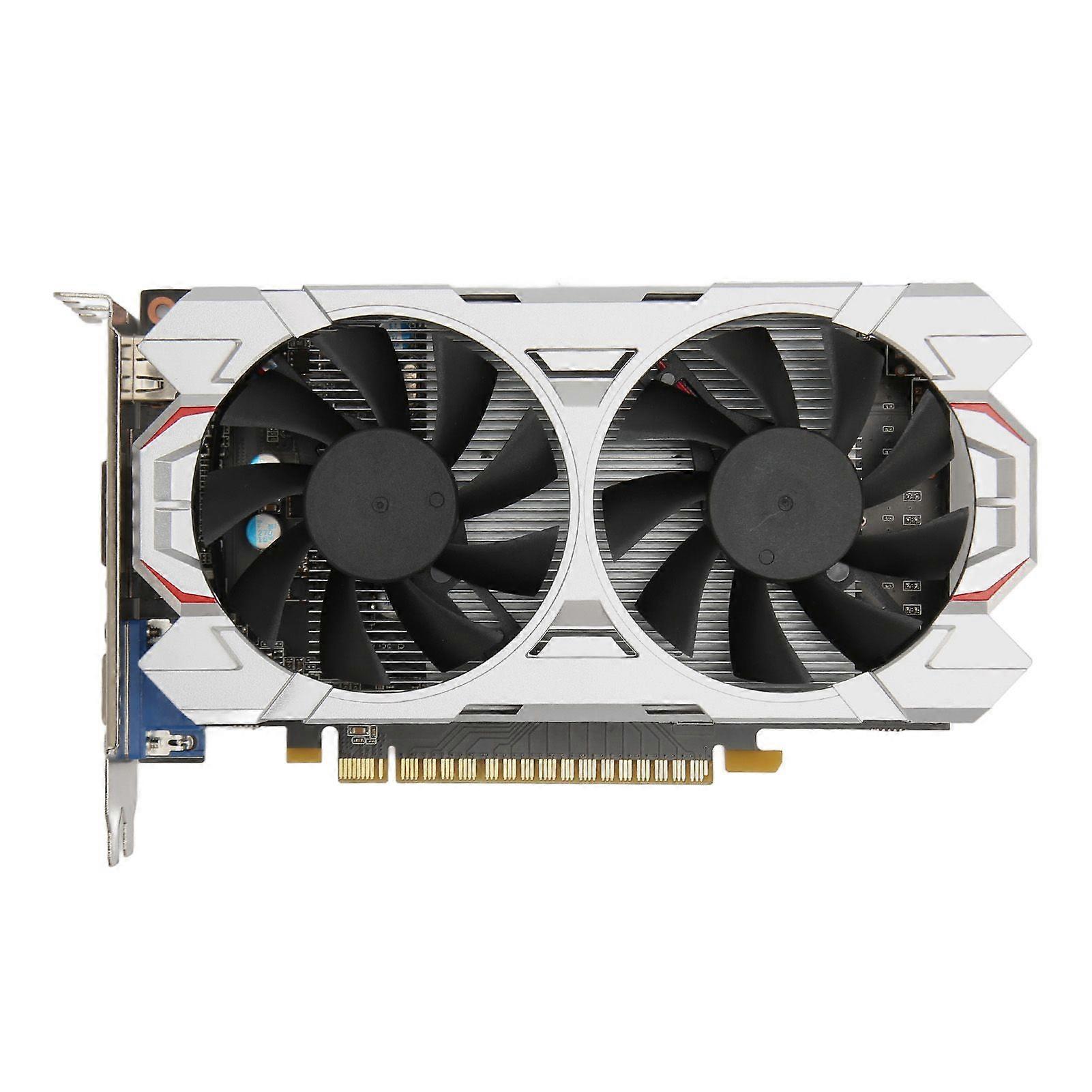 Desktop Graphics Card 2GB DDR5 128bit 928/5400MHz PCI Express 3.0 X16 DVI VGA HD Dual Cooling Fan Gaming Video Card