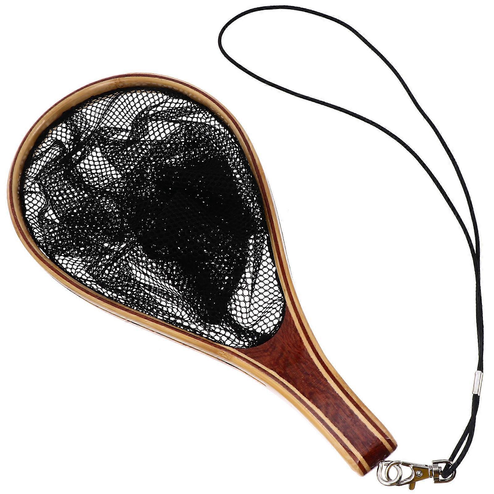 Fishing Landing Net Portable Mesh for Catch and Release 2Pcs Bamboo Handle