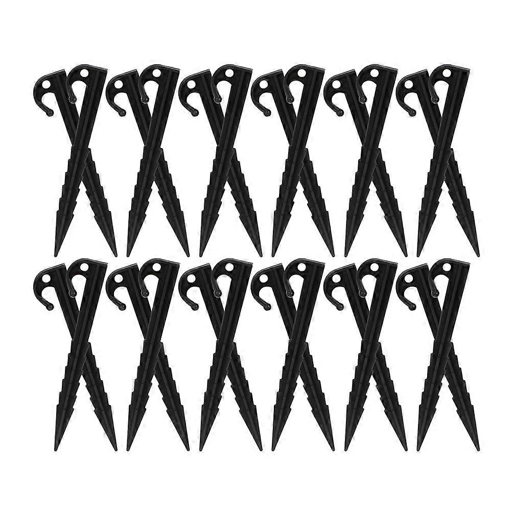 Black Plastic Tent Ground Nails for Camping 40Pcs Durable Tent Stakes Windproof
