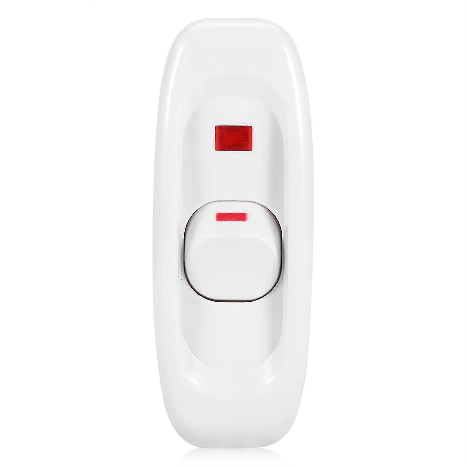 AC 250V 10A Inline ON/OFF Switch for Table Lamp with White LED Indicator Light