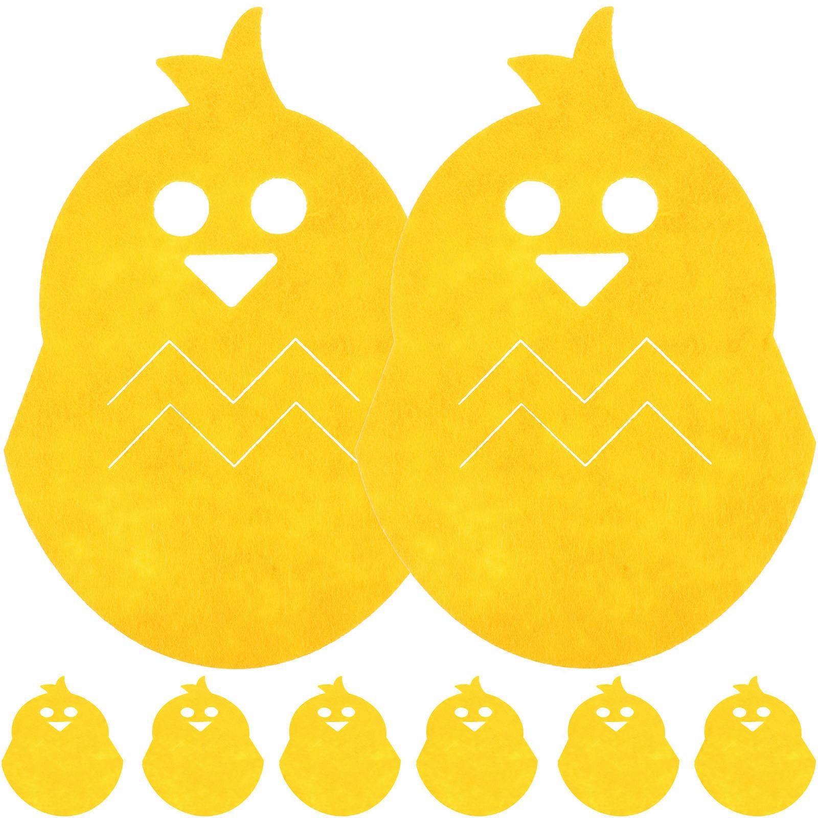 Yellow Easter Cutlery Holder Tableware Bag for Party 8Pcs Set