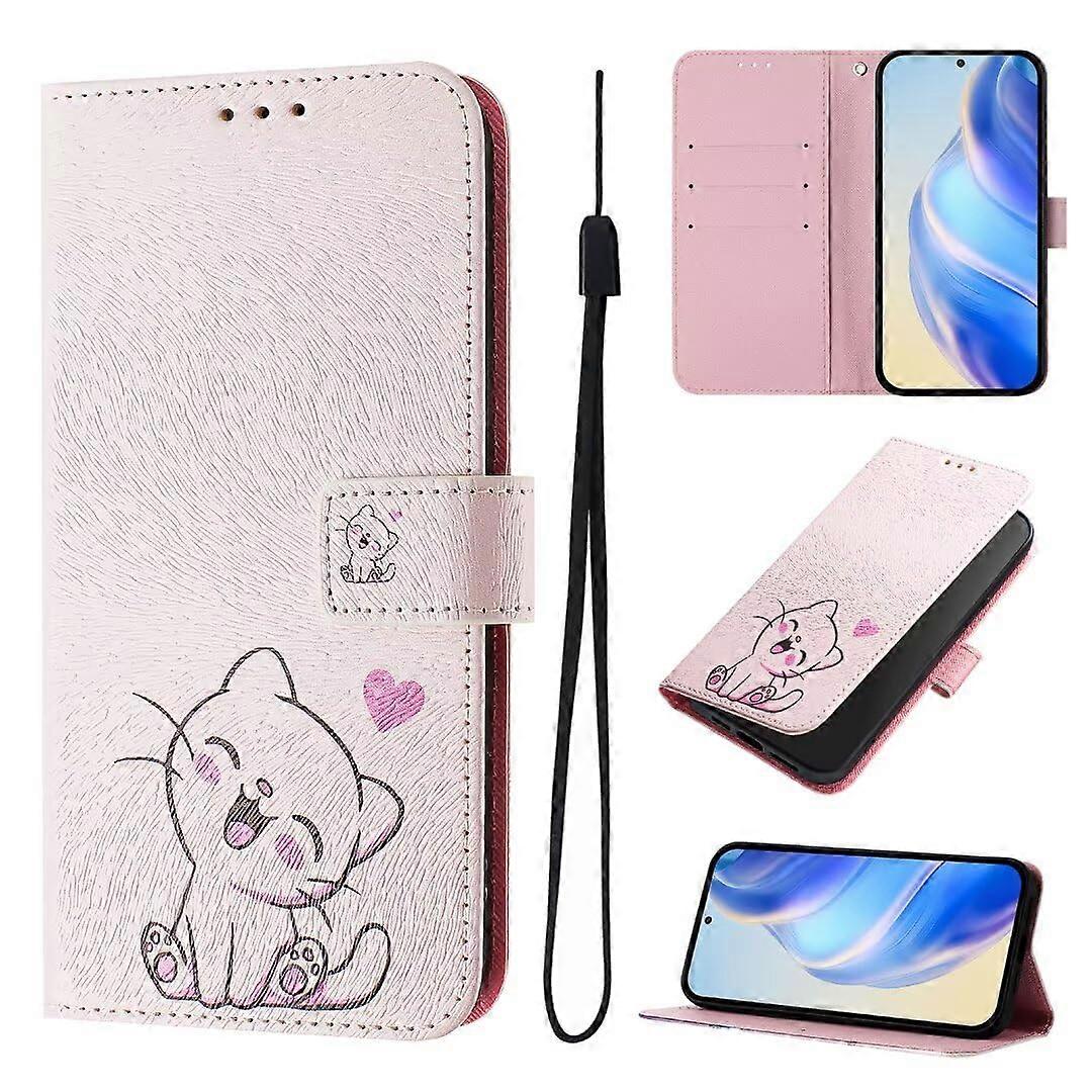 Wallet Case, PU Leather Flip Cover With Card Holder, Stand, Magnetic Closure, Cute Cat Pattern
