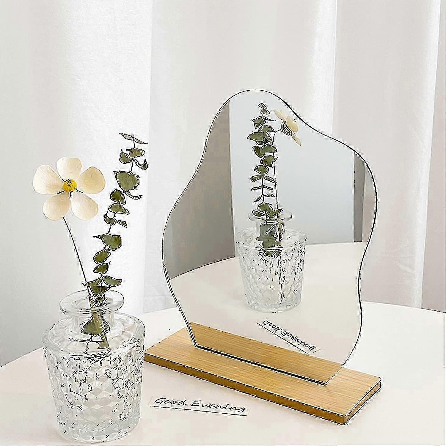 Frameless Acrylic Makeup Mirror with Decorative Irregular Design2025