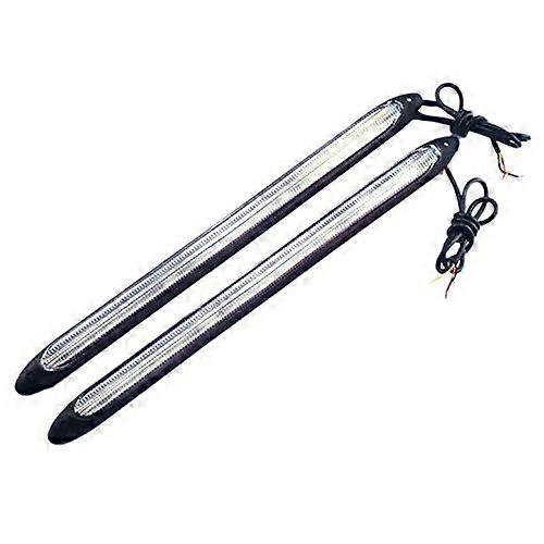 2X Universal LED Daytime Running Light White DRL Amber Fog Lamps Universal Fit 12V Driving Turn Signal Kit