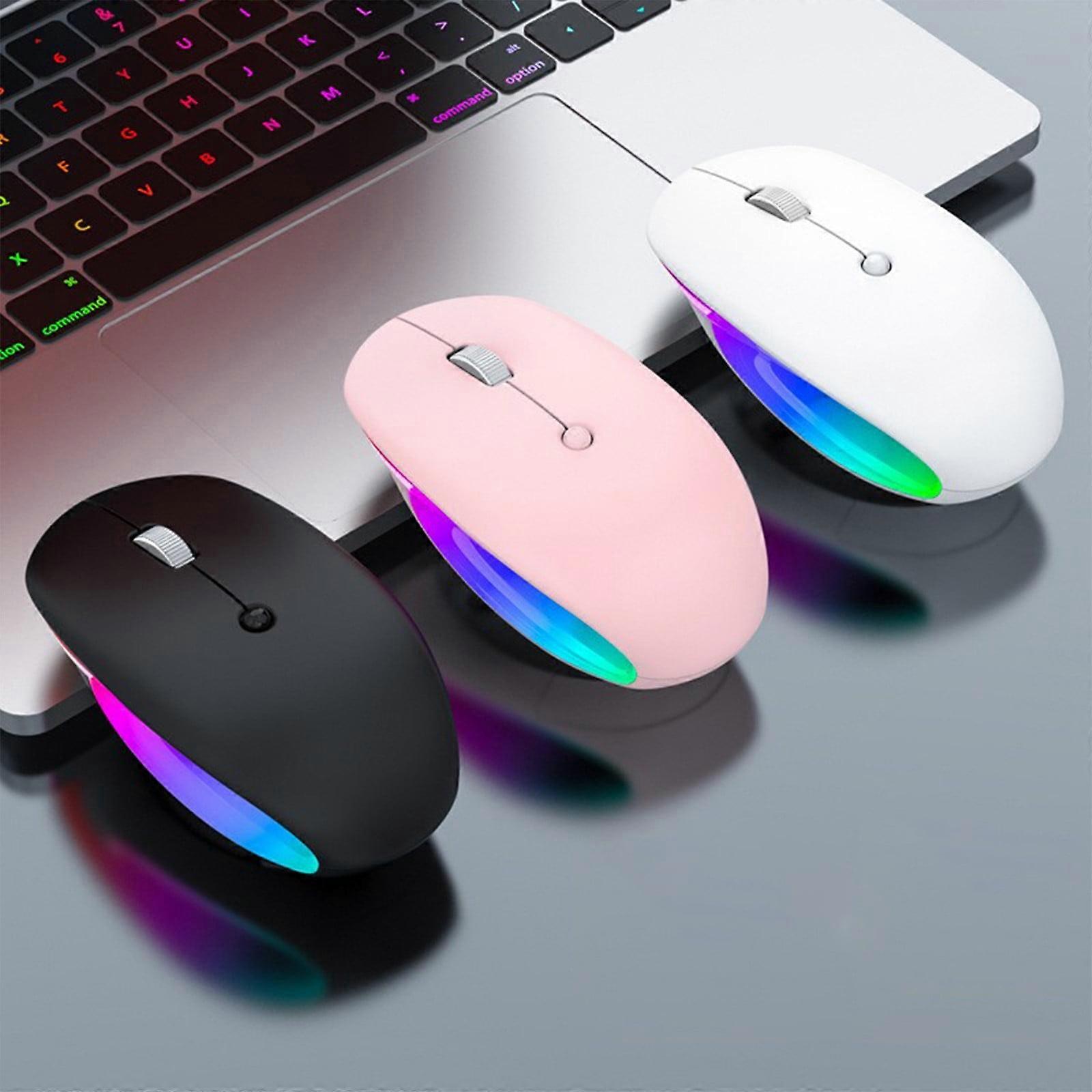 Jacenvly 2024 Wireless Bluetooth Mouse, Type-C Fast Charging, Colorful LED, Adjustable DPI, Compatible with Wide Range of Devices