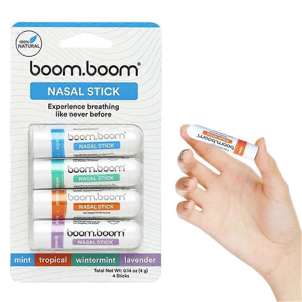 מקל לאף ארומתרפי, חבילה של 4 מקלות שמנים אתריים להפגת מתחים, לבנדר