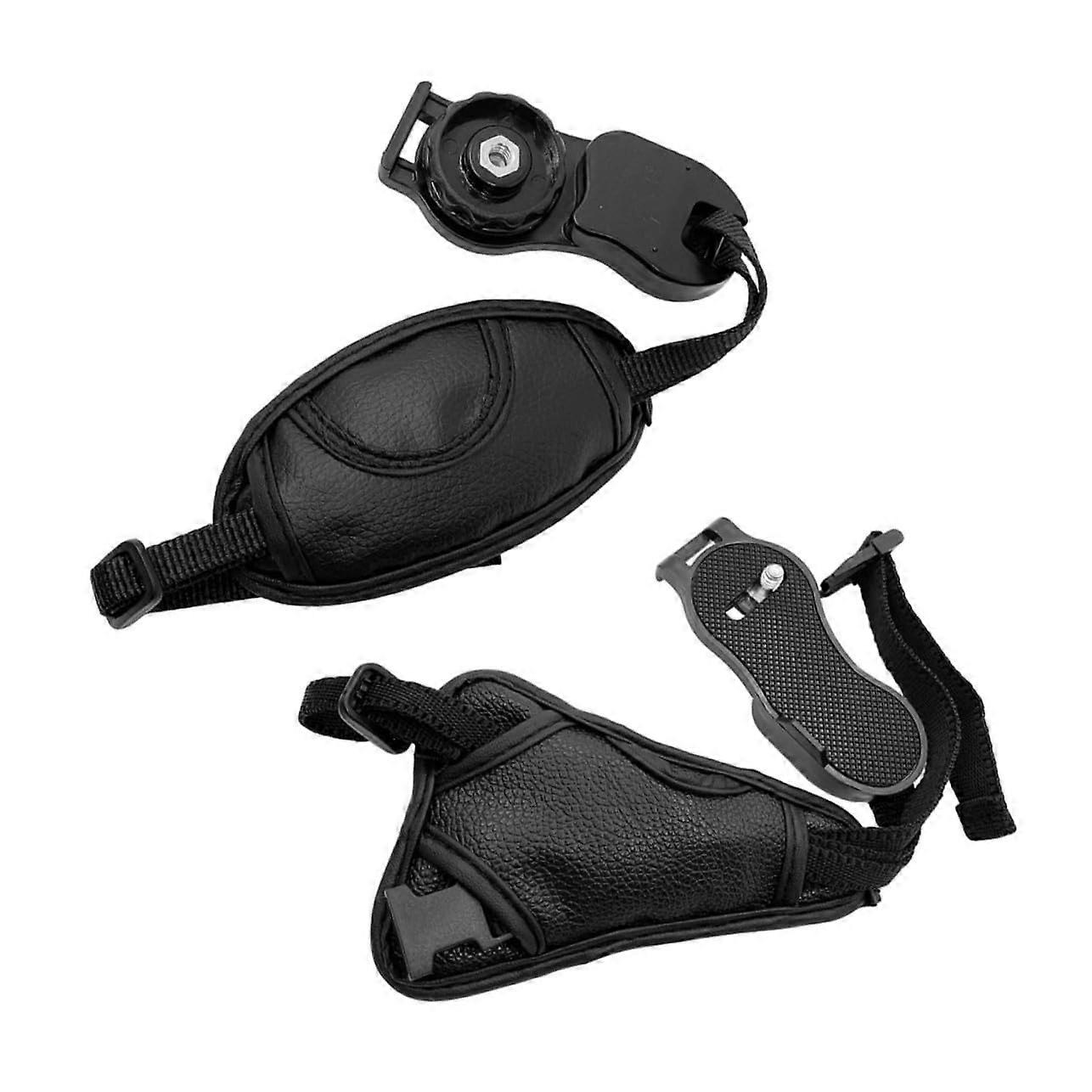 NonSlip Camera Hand Strap TwoPack, PU Fabric, Shockproof Wrist Grip, Tripod Adapter Screw For DSLR And Mirrorless
