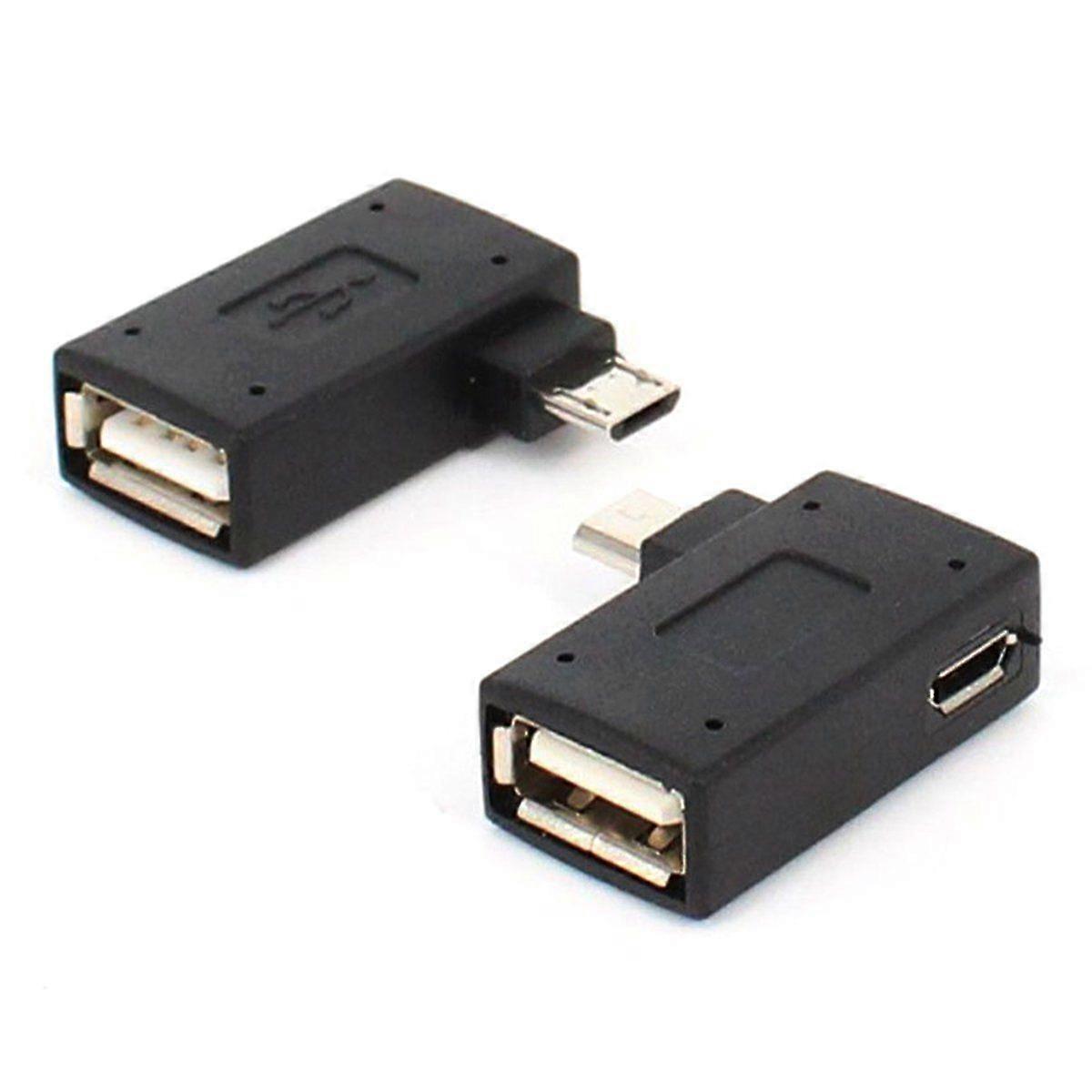 10 Micro USB OTG Adapters for TV, Mini Classic, and Mini with Power Supply (Angled Design) A