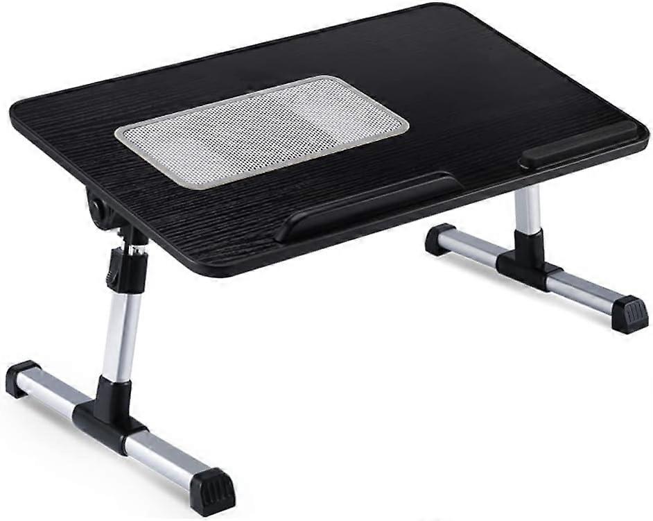 Laptop desk with fan Bed desk Foldable lazy small table Student dormitory study table Simple black