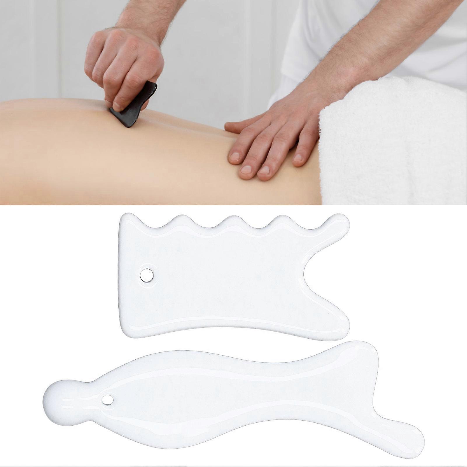 2pcs Ceramic Gua Sha Facial Tools Improve Circulation Muscle Relief Relaxing Acupuncture Tool Trigger Point Scraping Massage Tool 