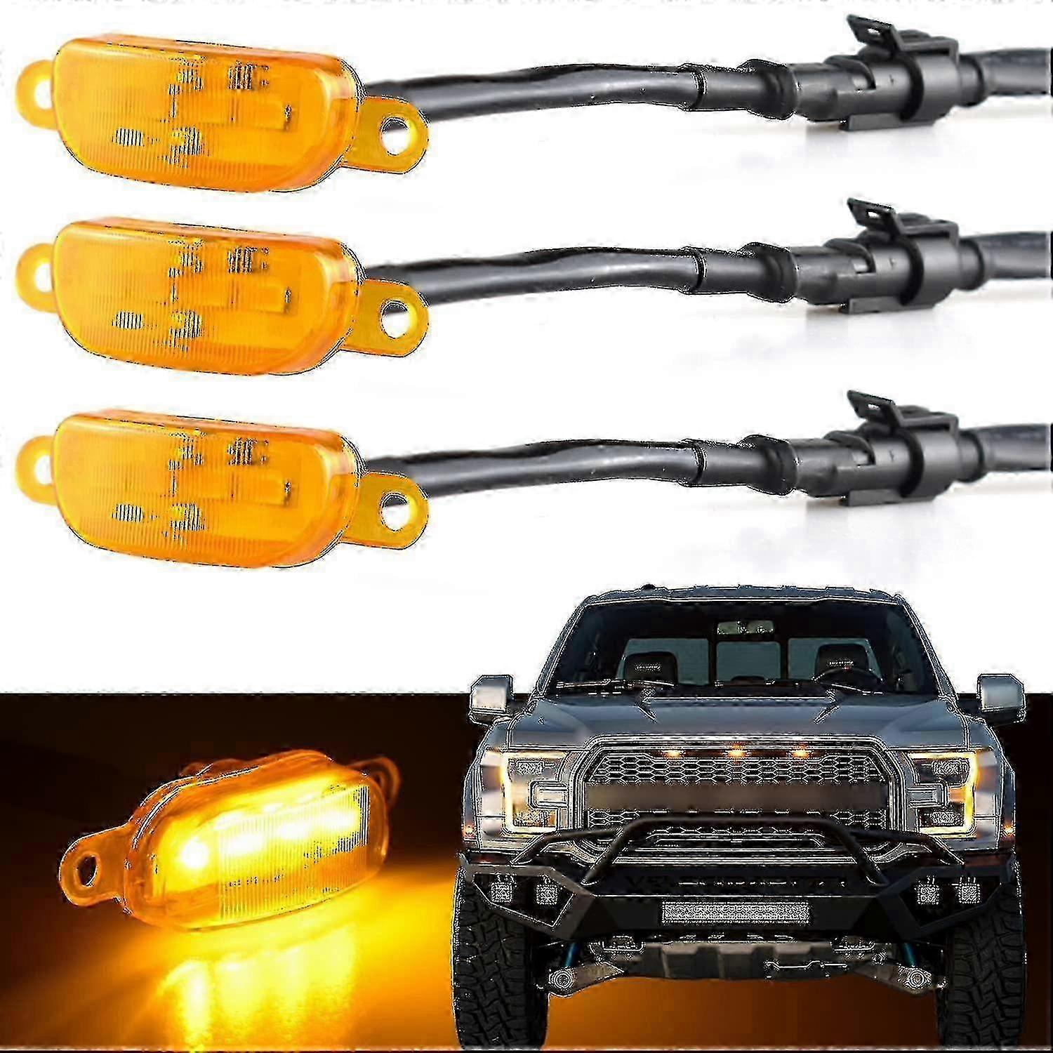Front Grille Lights Compatible with Dodge Ram 1500 2004-2019 Raptor Style Grid