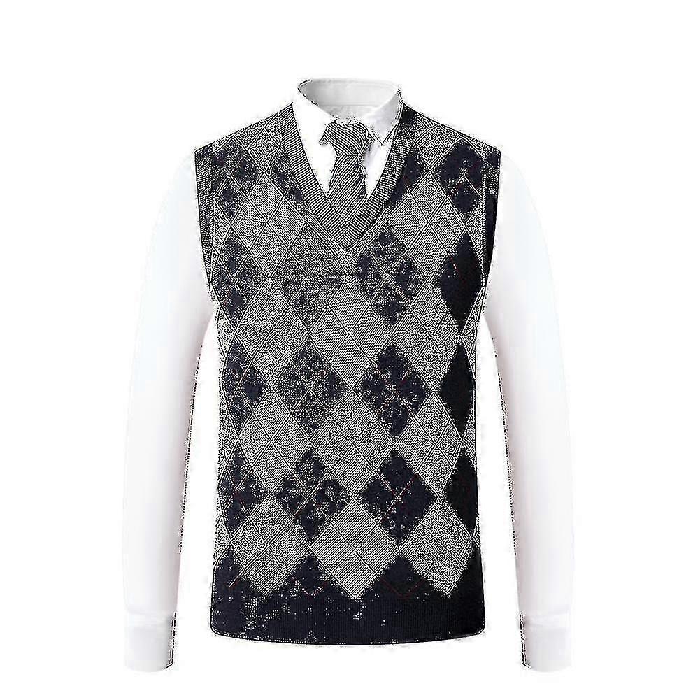 Yynuda Cashmere Pullover Wool Blend Ärmlös Stickad V-ringad tröja