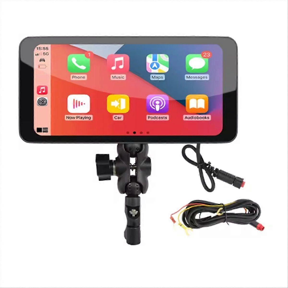 6.5Inch Motorcycle Smart Bluetooth Display Wireless CarPlay Android Auto Removable Bracket IP67 Wat