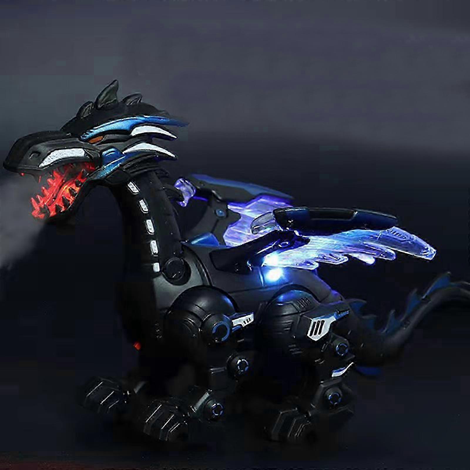 2023 New Upgraded 2023 New Movable Mechanical Dinosaur Toy - Multifunctional Sound and Light Walking Spray Dinosaur for Kids with Fire Effec