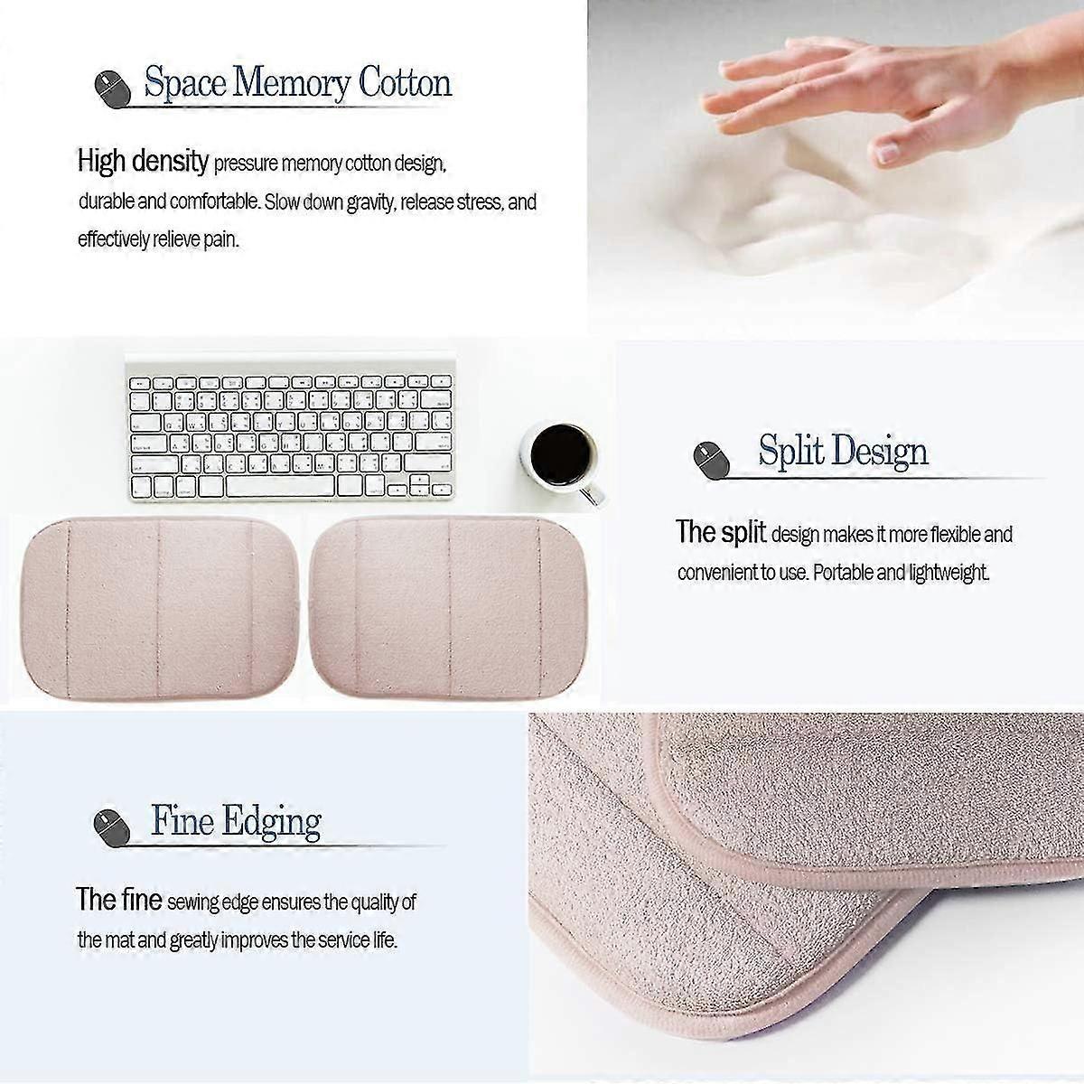 2 Pack Portable Computer Elbow Wrist Pad, Premium Memory Cotton Desktop Keyboard Arm Rest Support Mat (7.9 X 11.8 Inch) A