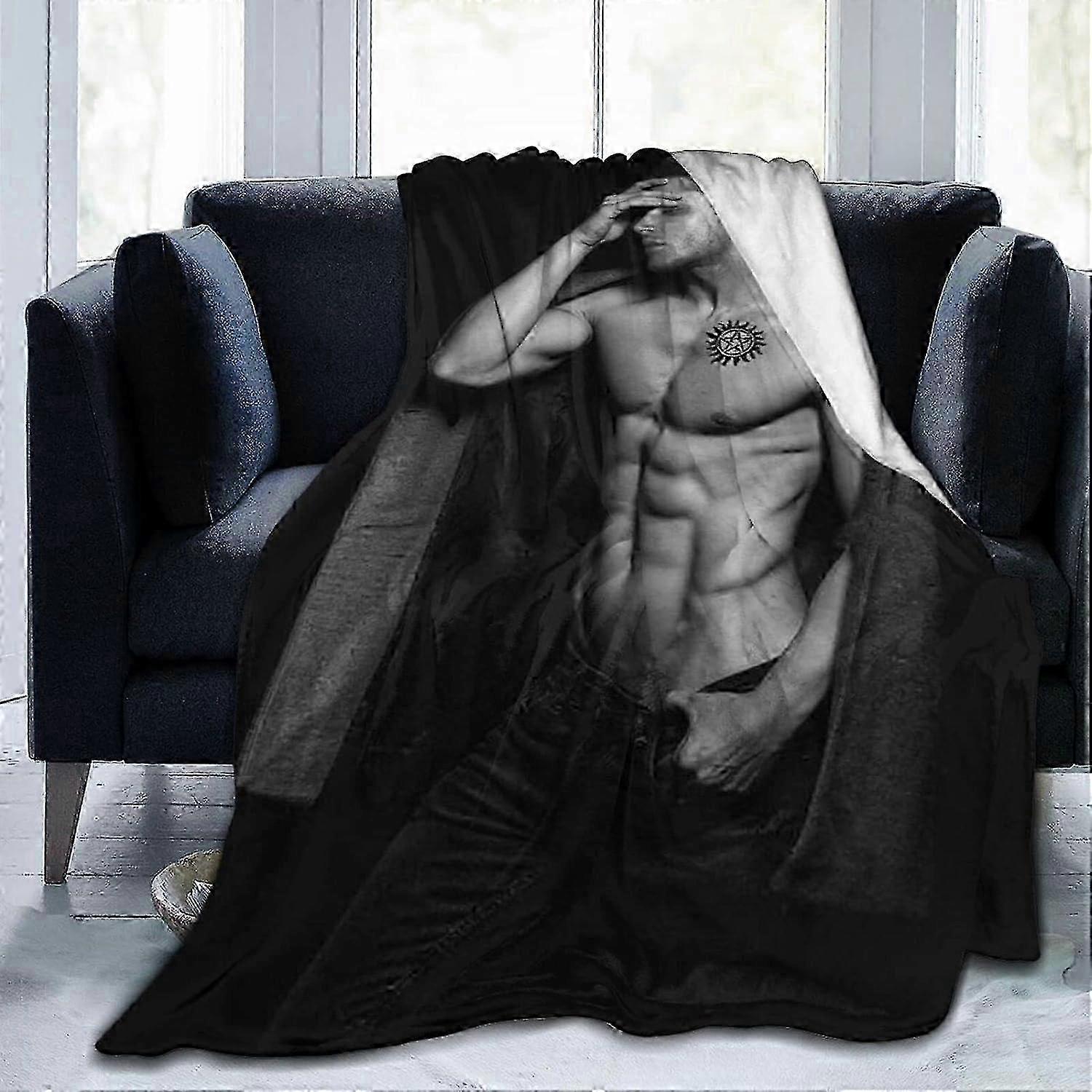 Jensen Ackles Fleece Throw, Ultra Soft Cozy Luxury Fuzzy for Couch Bed Sofa, Lightweight Warm Plush s Bedding for All Season-EDFR307