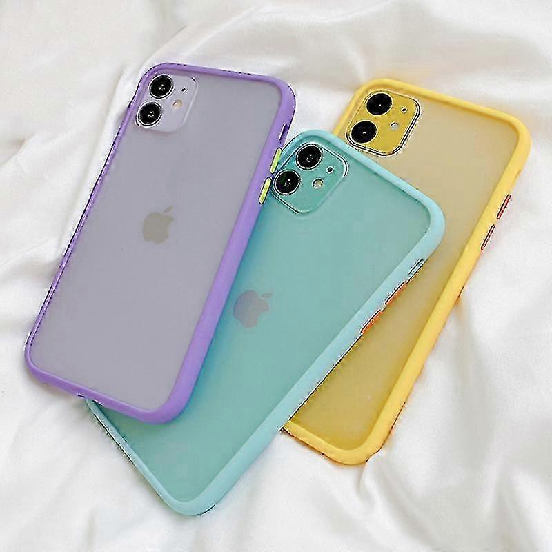 Mint Simple Matte Bumper Phone Case for iphone 11 Pro XR X XS Max 12 13 6 8 7 Plus Shockproof Soft TPU Silicone Clear Case Cover