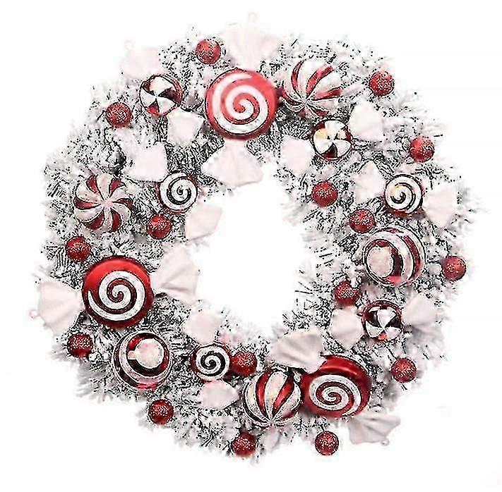 圣诞花环，人造圣诞花环与糖果装饰花环，圣诞家居装饰