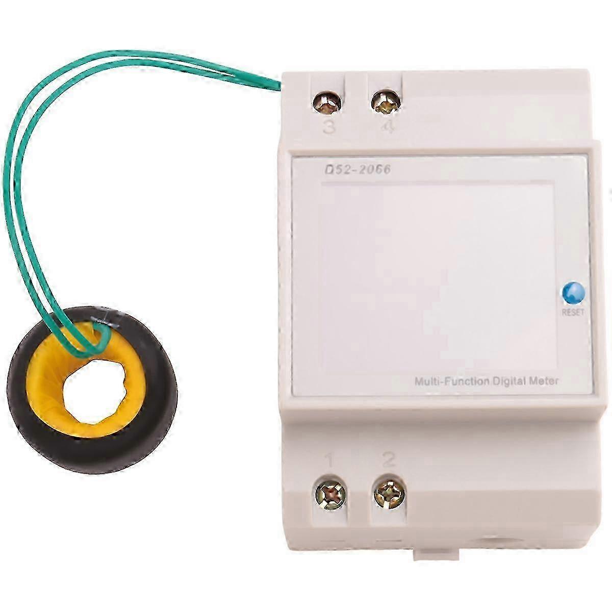 Din Rail Digital Electric Meter: 100A Voltmeter, Current Power Meter, KWH Energy Meter with Frequency Display for Electric Energy Measuremen